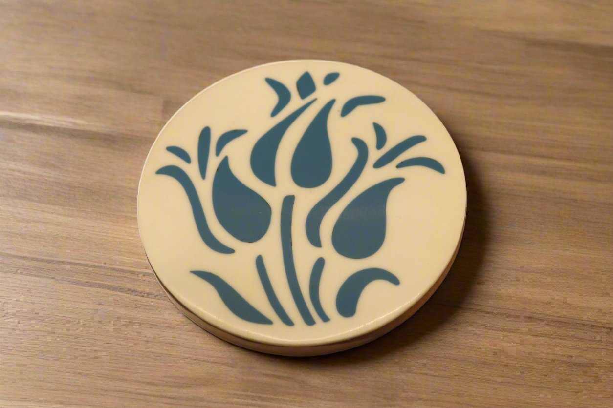 White and Blue Resin Coasters (Set of 4)