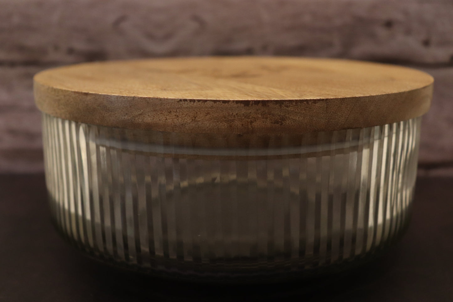 Wood and Glass Food Storage Container
