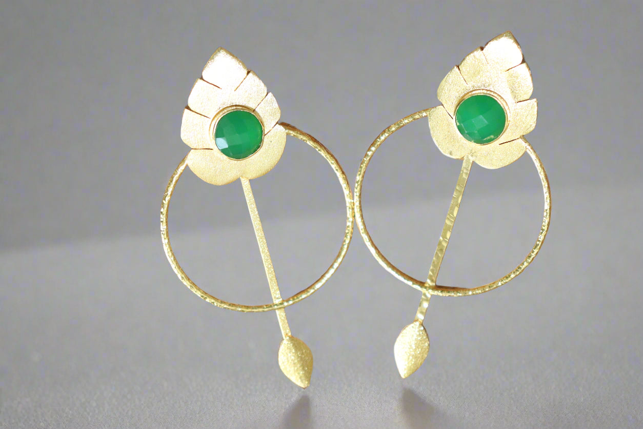 Emerald Bloom Hoops