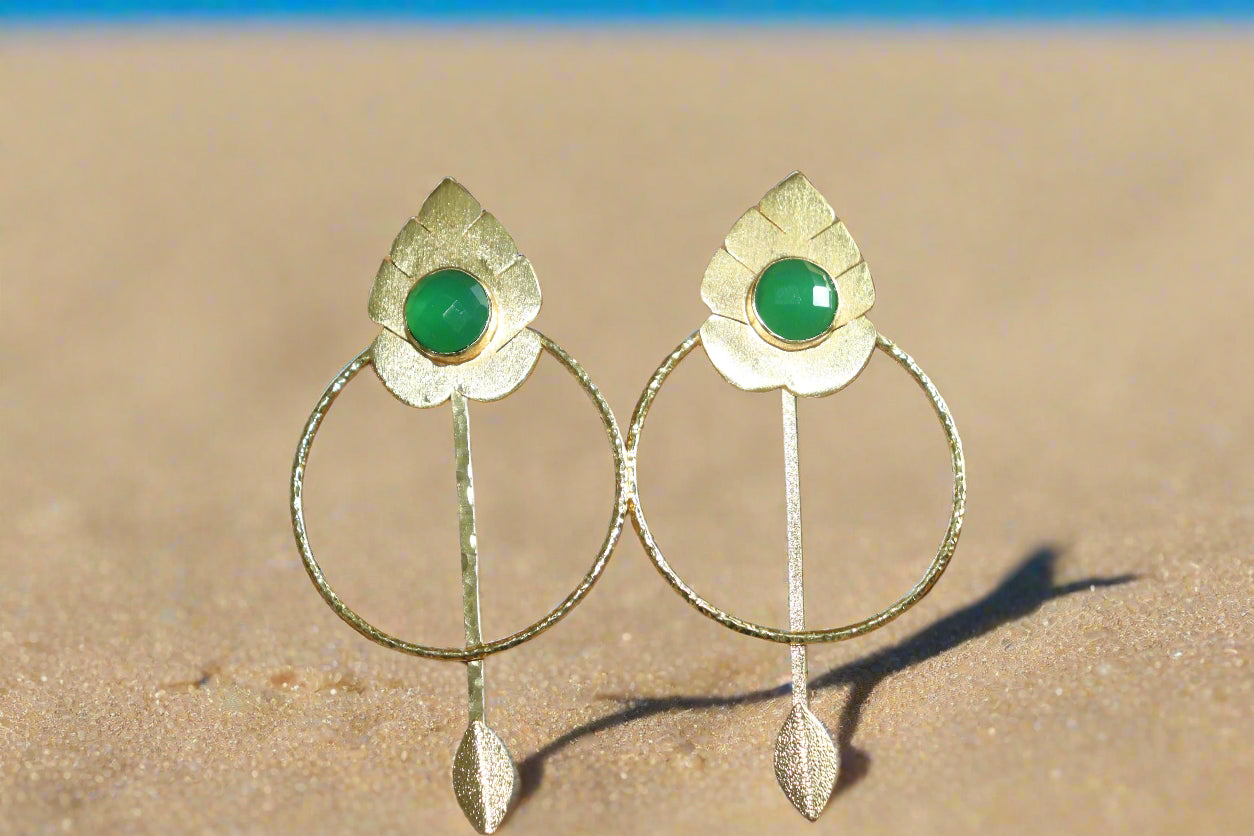 Emerald Bloom Hoops