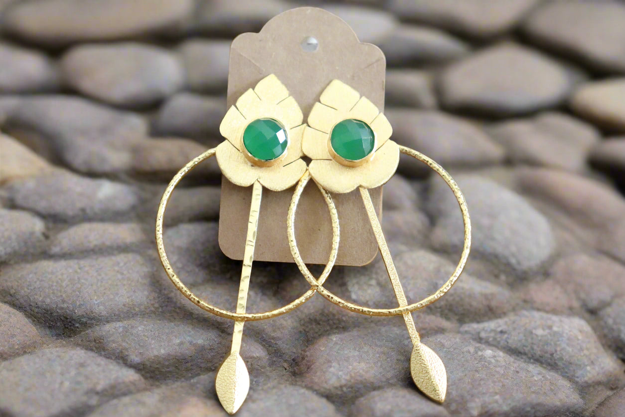 Emerald Bloom Hoops