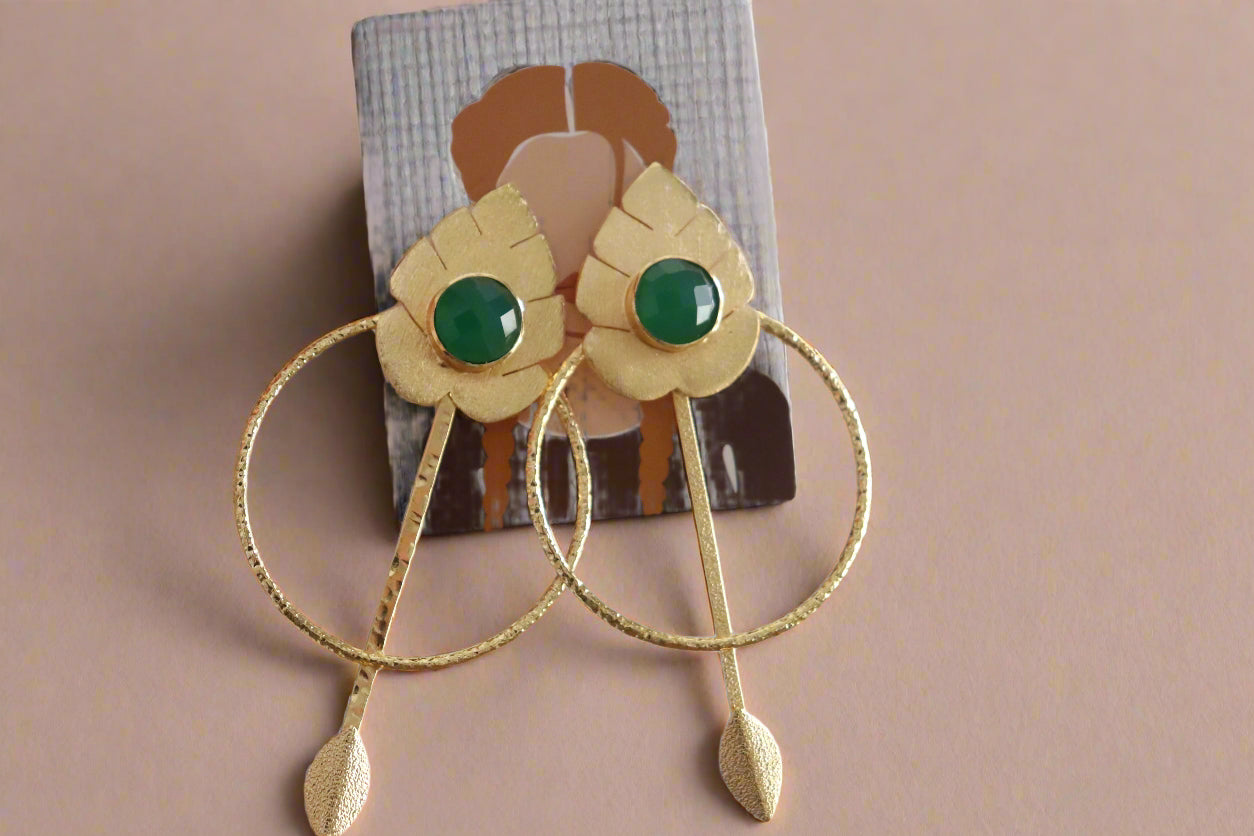 Emerald Bloom Hoops
