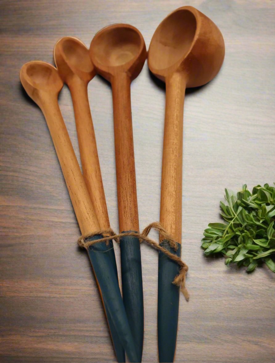 Wooden Blue Measuring Spoons