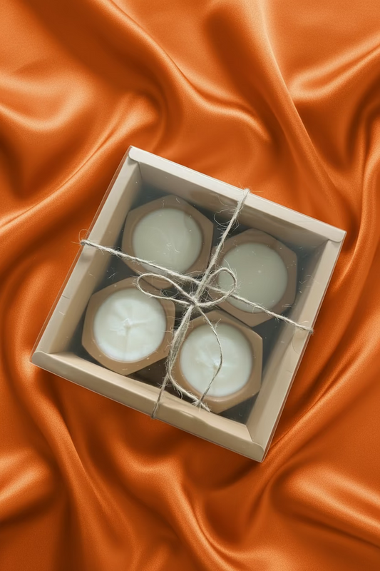 Clay Diya Candles • Set of 4 Natural Soy Wax Diyas • Chai or  Jasmine • Festive Gift for Diwali, Weddings, Housewarming