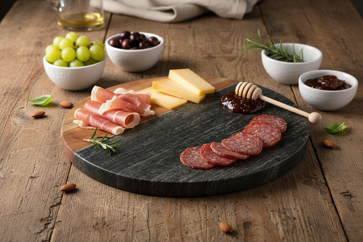 Wood and Stone Coloblock Board