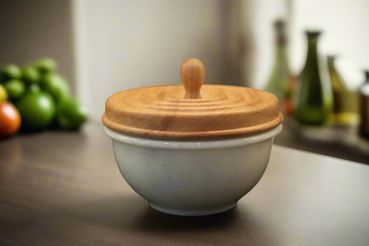Stone-turned Marble and Wood Ripple Bowl