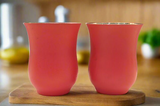 Stainless Steel Pink Glasses (Set of 2)