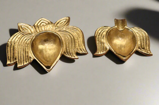 Lotus shaped Tealight Holders or Diyas (Set of 2)