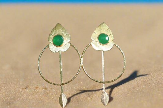 Emerald Bloom Hoops