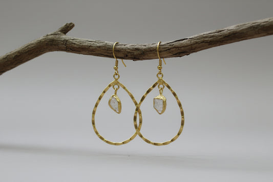 Hammered Gold Teardrop Earrings • Boho Chic Jewelry • Lightweight Everyday Earrings • Gift for Her