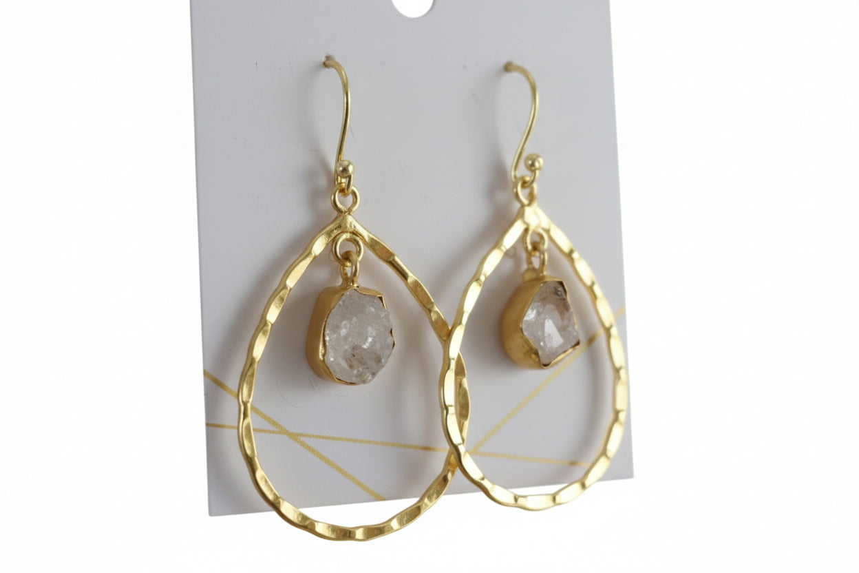 Hammered Gold Teardrop Earrings • Boho Chic Jewelry • Lightweight Everyday Earrings • Gift for Her