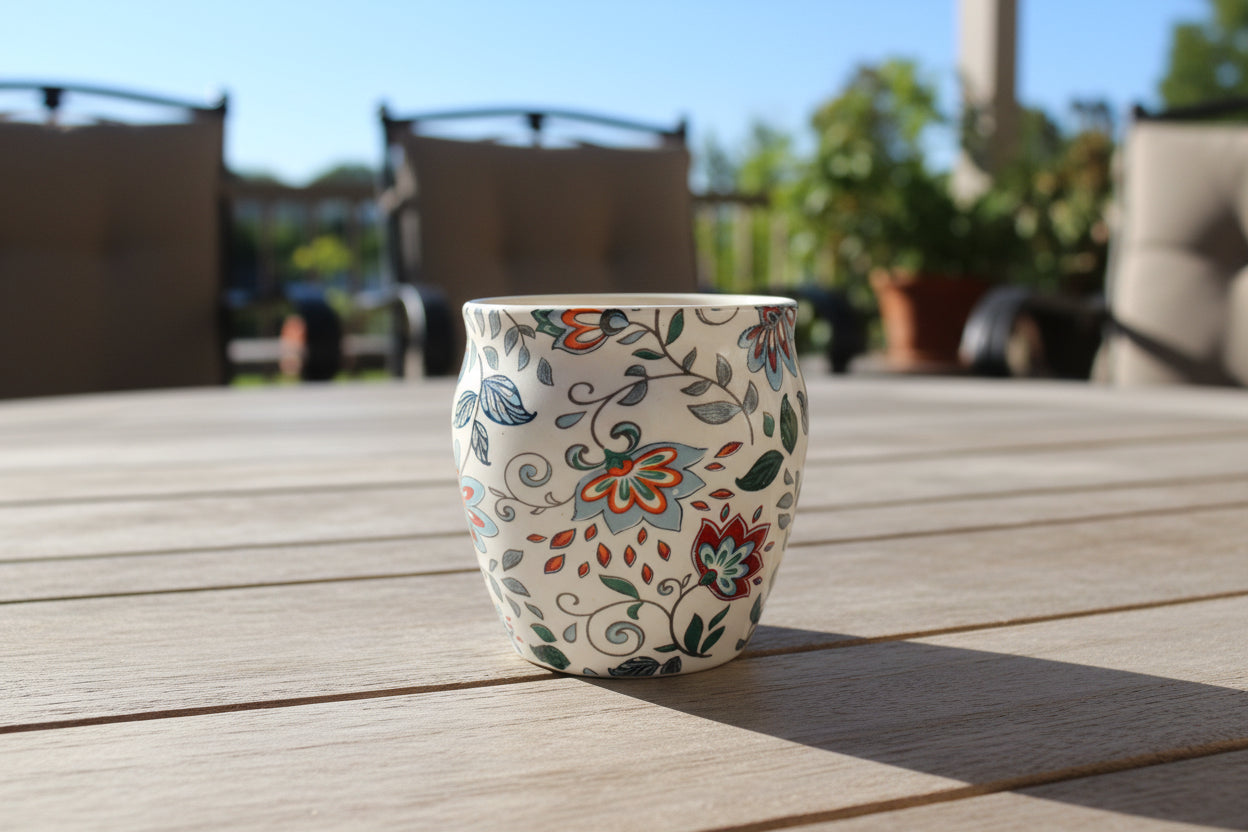Kullad-Inspired Ceramic Tea & Coffee Cups – Available in 6 Different Designs | Rustic Cups | Handmade Style Espresso Mugs