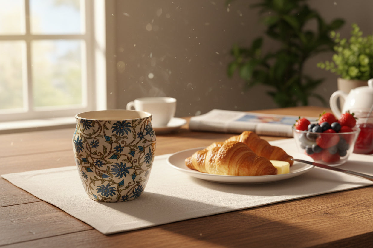 Kullad-Inspired Ceramic Tea & Coffee Cups – Available in 6 Different Designs | Rustic Cups | Handmade Style Espresso Mugs
