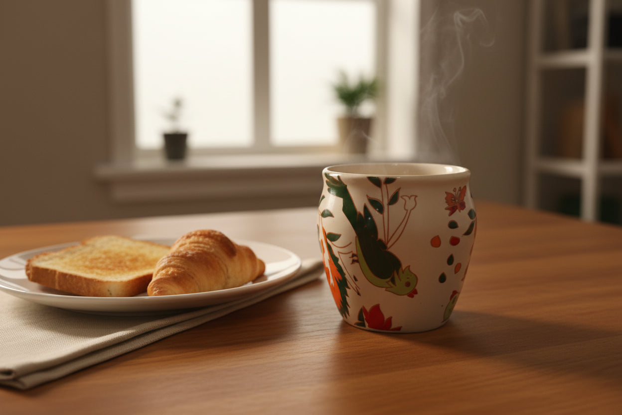 Kullad-Inspired Ceramic Tea & Coffee Cups – Available in 6 Different Designs | Rustic Cups | Handmade Style Espresso Mugs