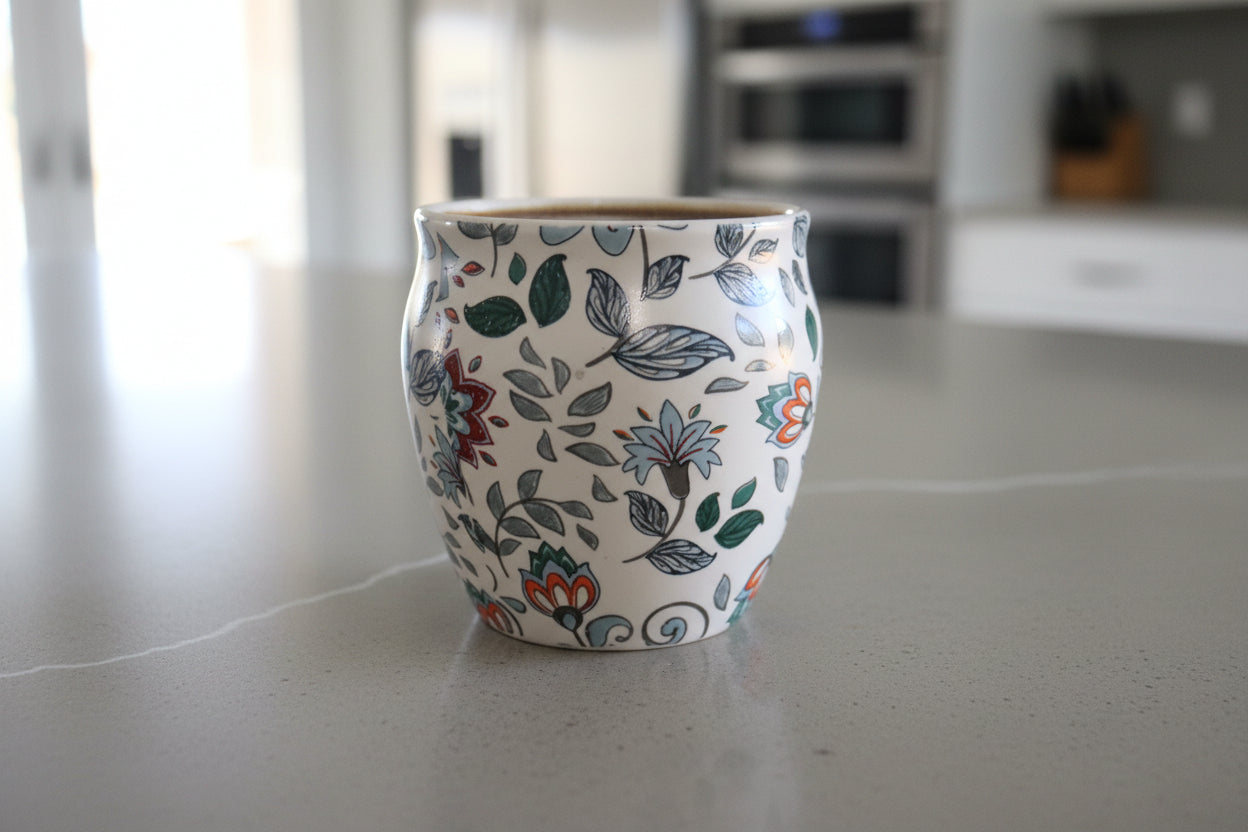 Kullad-Inspired Ceramic Tea & Coffee Cups – Available in 6 Different Designs | Rustic Cups | Handmade Style Espresso Mugs