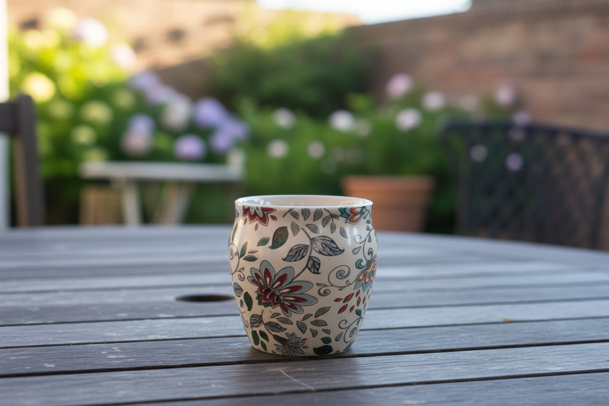Kullad-Inspired Ceramic Tea & Coffee Cups – Available in 6 Different Designs | Rustic Cups | Handmade Style Espresso Mugs