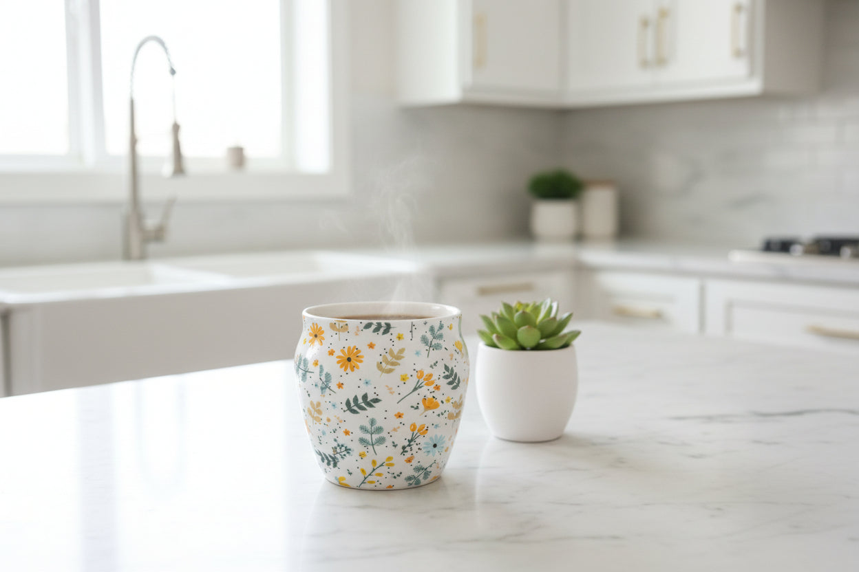 Kullad-Inspired Ceramic Tea & Coffee Cups – Available in 6 Different Designs | Rustic Cups | Handmade Style Espresso Mugs