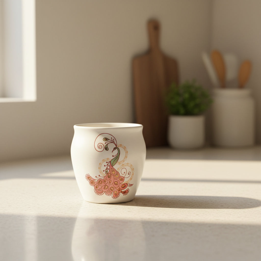 Kullad-Inspired Ceramic Tea & Coffee Cups – Available in 6 Different Designs | Rustic Cups | Handmade Style Espresso Mugs