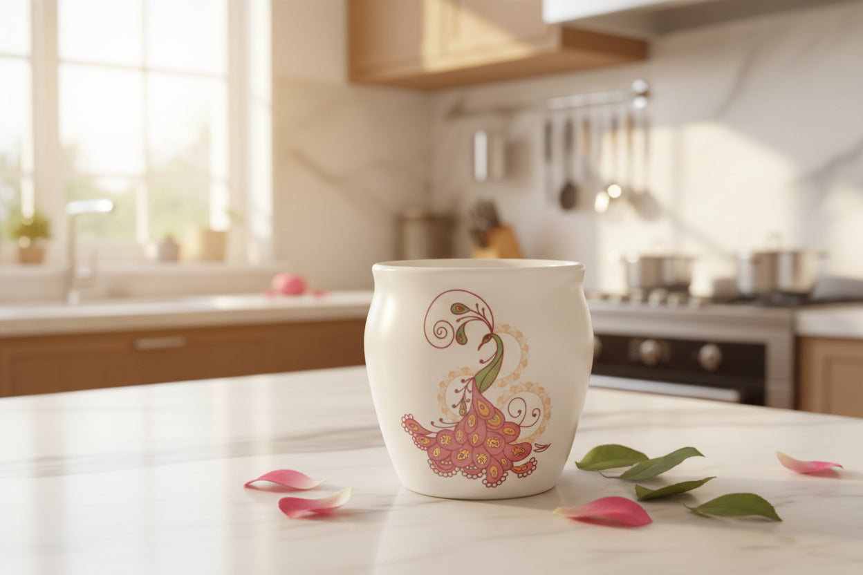 Kullad-Inspired Ceramic Tea & Coffee Cups – Available in 6 Different Designs | Rustic Cups | Handmade Style Espresso Mugs