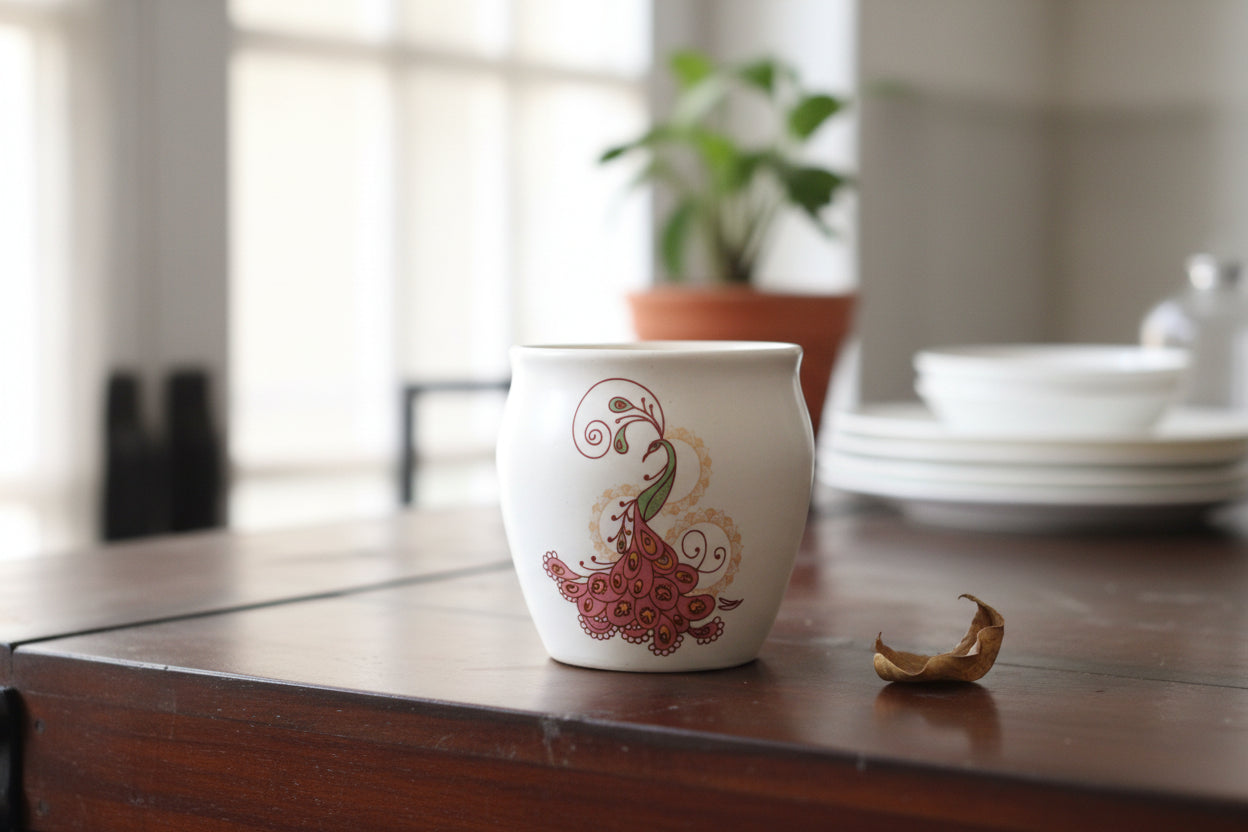 Kullad-Inspired Ceramic Tea & Coffee Cups – Available in 6 Different Designs | Rustic Cups | Handmade Style Espresso Mugs