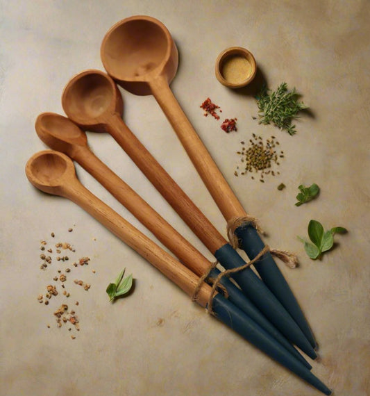 Wooden Blue Measuring Spoons
